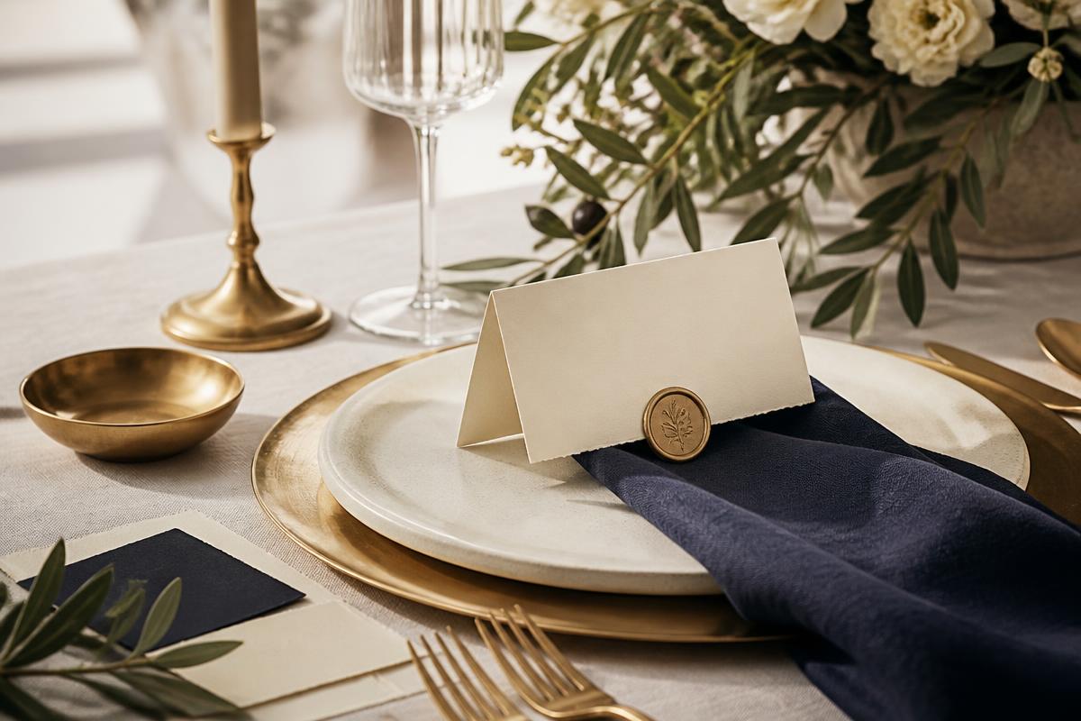 Detalles cuidados de una mesa de evento corporativo