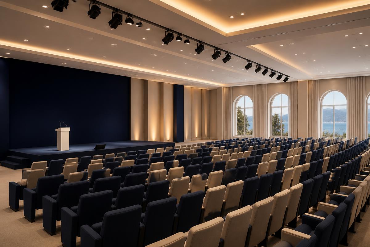 Sala de congreso durante una sesión con asistentes profesionales